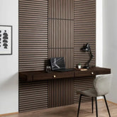 Square Acoustic Wood Wall Panels - Walnut 60cm x 60cm (4 Pieces) | Fast UK Delivery